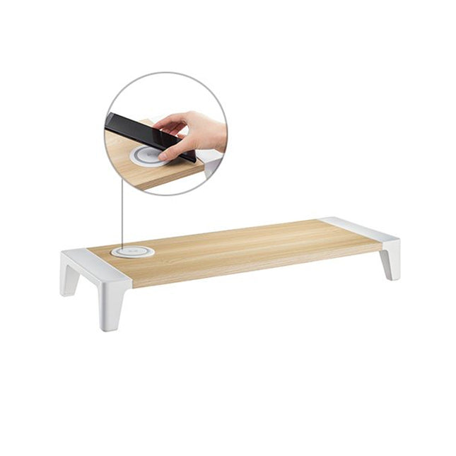 Soporte Monitor Elevador con Cargador Inalámbrico QI