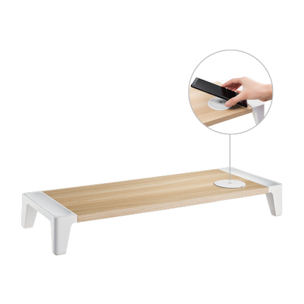 Soporte Monitor Elevador con Cargador Inalámbrico QI