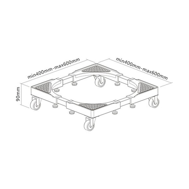Base Móvil Ajustable para Lavadora/Refrigerador Macrotel