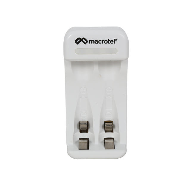Cargador De Pilas Macrotel + 2 Pilas Recargables AAA 1000mah