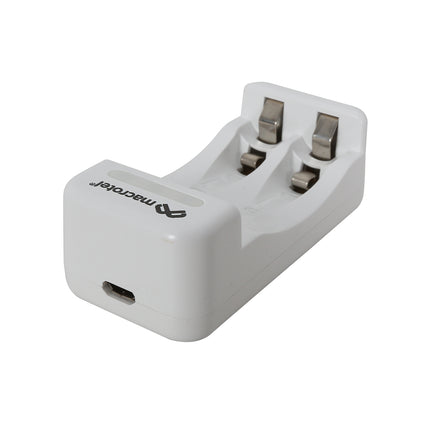 Cargador De Pilas Macrotel + 2 Pilas Recargables AAA 1000mah