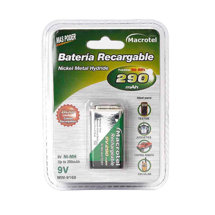 Batería Recargable Macrotel De 9V 290mAh