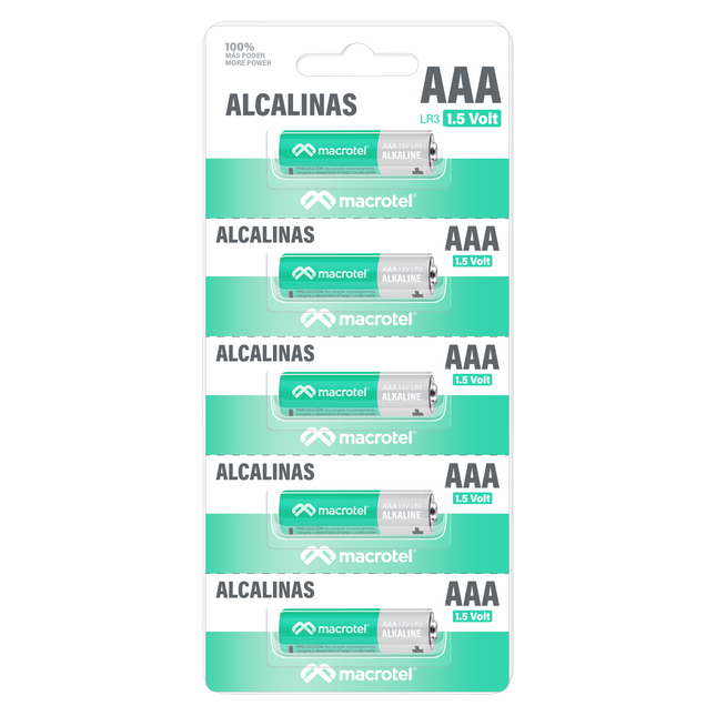 Pack 5 pilas Alcalinas AAA prepicadas