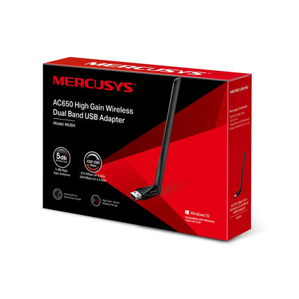 Adaptador USB Inalámbrico Banda Dual Alta Ganancia AC650