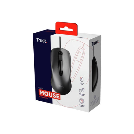 Mouse Carve Óptico Negro con Cable